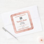 バラ金ゴールドホワイトとロゴ製品のパッケージラベル スクエアシール (封筒)