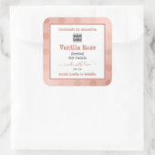 バラ金ゴールドホワイトとロゴ製品のパッケージラベル スクエアシール (バッグ)