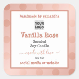 バラ金ゴールドホワイトとロゴ製品のパッケージラベル スクエアシール