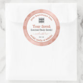 バラ金ゴールドホワイトとロゴ製品のパッケージラベル ラウンドシール (バッグ)