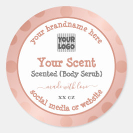 バラ金ゴールドホワイトとロゴ製品のパッケージラベル ラウンドシール