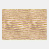 バラ金ゴールドホワイトグラムグリッツストライプズ ラッピングペーパーシート (正面3)