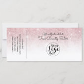 バラ金ゴールドホワイトグリッターチェックギフト証明書 (裏面)