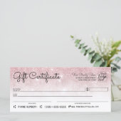 バラ金ゴールドホワイトグリッターチェックギフト証明書 (スタンド正面)