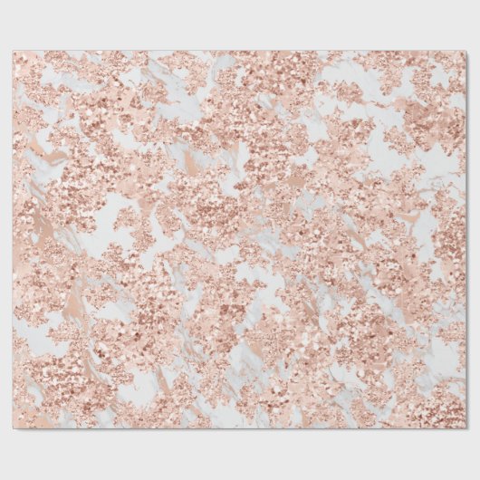 バラ金ゴールドホワイトグレーグリッターブライドマーブルエレガント ラッピングペーパー (フラット)
