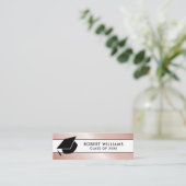 バラ金ゴールドホワイトシックなグラッドキャップ卒業インサート スキニー名刺 (スタンド正面)