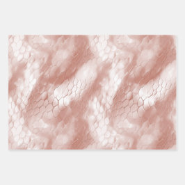 バラ金ゴールドホワイトスネークスキン ラッピングペーパーシート