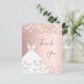 バラ金ゴールドホワイトドレスサンキューカード (スタンド正面)