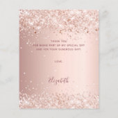 バラ金ゴールドホワイトドレスサンキューカード (裏面)