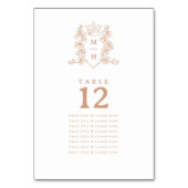 バラ金ゴールドホワイトハートクラウンのゲスト名結婚の名前 テーブルナンバー (裏面)