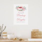 バラ金ゴールドホワイトパンプキンス秋の結婚式ウェルカムサイン ポスター (キッチン)