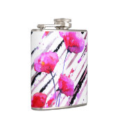 *~*バラ金ゴールドホワイトピンクラベンダーポピーパターン フラスク (右)
