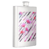 *~*バラ金ゴールドホワイトピンクラベンダーポピーパターン フラスク (右)