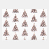 バラ金ゴールドホワイトペパーミントクリスマス ラッピングペーパーシート (正面2)