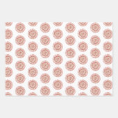 バラ金ゴールドホワイトペパーミントクリスマス ラッピングペーパーシート (正面)