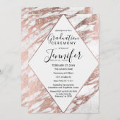 バラ金ゴールドホワイトマモダンーブル卒業 招待状 (正面/裏面)