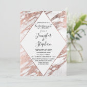 バラ金ゴールドホワイトマモダンーブル婚約 招待状 (スタンド正面)