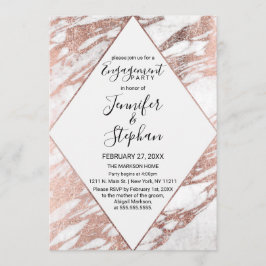 バラ金ゴールドホワイトマモダンーブル婚約 招待状