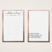 バラ金ゴールドホワイトマルチプルイヤリングディスプレイカード (正面&裏面)