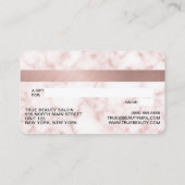 バラ金ゴールドホワイトマーブルグリッターラッシュクレジット 名刺 (裏面)