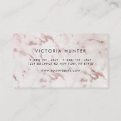 バラ金ゴールドホワイトマーブルシンプルタイポグラフィ 名刺 (裏面)