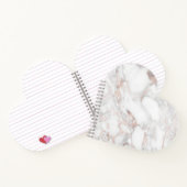 バラ金ゴールドホワイトマーブルテンプレートハート型 ノートブック (内部)