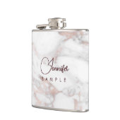 バラ金ゴールドホワイトマーブルテンプレート最高のモノグラム フラスク (左)