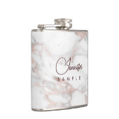 バラ金ゴールドホワイトマーブルテンプレート最高のモノグラム フラスク (右)