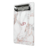 バラ金ゴールドホワイトマーブルモノグラモダンムエレガント ミニクリップボード (アングル2)