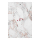 バラ金ゴールドホワイトマーブルモノグラモダンムエレガント ミニクリップボード (裏面)