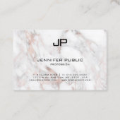 バラ金ゴールドホワイトマーブルモノグラモダンムエレガント 名刺 (裏面)