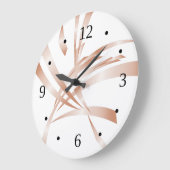 バラ金ゴールドホワイトモダン抽象芸術アート ラージ壁時計 (傾斜)