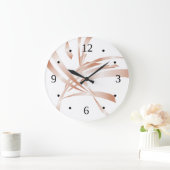 バラ金ゴールドホワイトモダン抽象芸術アート ラージ壁時計 (ホーム)