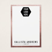 バラ金ゴールドホワイトロゴネックレスディスプレイカード (正面)