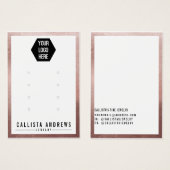 バラ金ゴールドホワイトロゴ多重イヤリングディスプレイカード (正面&裏面)