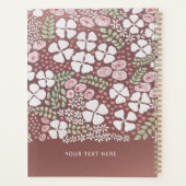 バラ金ゴールドホワイト赤面ピンクローズフローラルパターン プランナー手帳 (裏面)