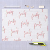 バラ金ゴールドホワイト40誕生日パーティーグリッター"40" 薄葉紙 (クラフト)