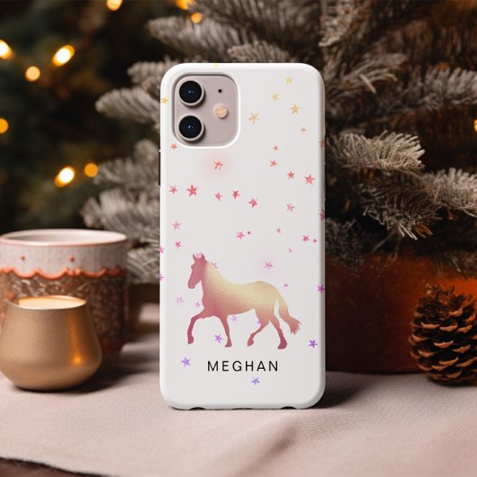 バラ金ゴールドホーススターズパーソナライズされたモノグラム Case-Mate iPhoneケース