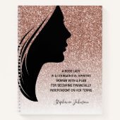 バラ金ゴールドボスレディやる気を起こさせる引用文あなたの名前 ノートブック (正面)