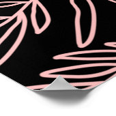 バラ金ゴールドボタニカルドールパターン ポスター (角)