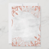 バラ金ゴールドボタニカルフローラグレイ結婚式招待状 招待状 (裏面)