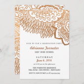バラ金ゴールドボヘミアンパターン卒業パーティー 招待状 (正面/裏面)