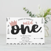 バラ金ゴールドボホエスニックワイルドワンガール1st誕生日 招待状 (スタンド正面)