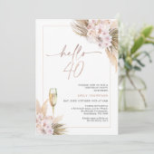 バラ金ゴールドボホドライフローラパンパス40歳の誕生日 招待状 (スタンド正面)