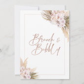 バラ金ゴールドボホドライフローラパンパブライダルシャワー 招待状 (裏面)