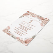 バラ金ゴールドボホ赤面スターフィッシュビーチ1st誕生日 箔招待状 (回転した状態)