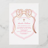 バラ金ゴールドボーピンククレストバプテスマ 箔招待状 (正面)