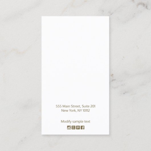 バラ金ゴールドボーホフェザーイヤリングディスプレイ 名刺 (裏面)