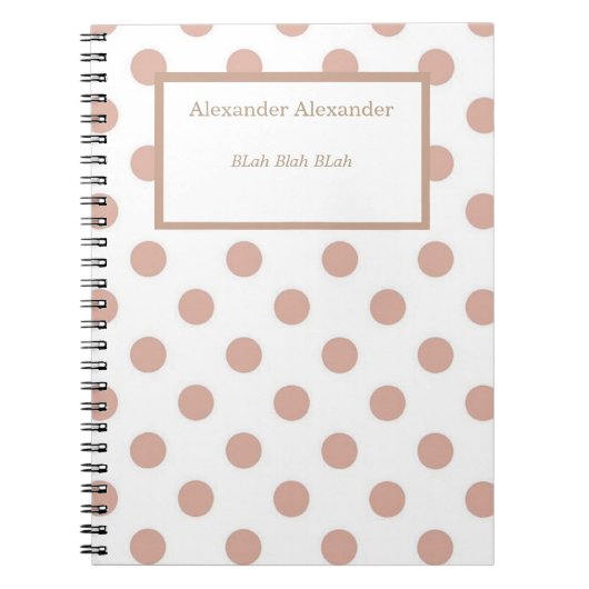 バラ金ゴールドポカドットノートブック ノートブック (正面)