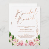 バラ金ゴールドポニーズブライダルブランチシャワー招待状 招待状 (正面/裏面)